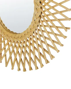 Discount Beliani Specchio TAGOLU 60 cm 60 cm Rattan Naturale Marrone