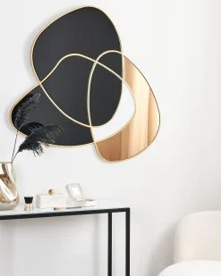 Outlet Beliani Specchio TAILLY 99 cm 89 cm Nero Nero Oro