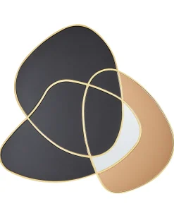 Outlet Beliani Specchio TAILLY 99 cm 89 cm Nero Nero Oro