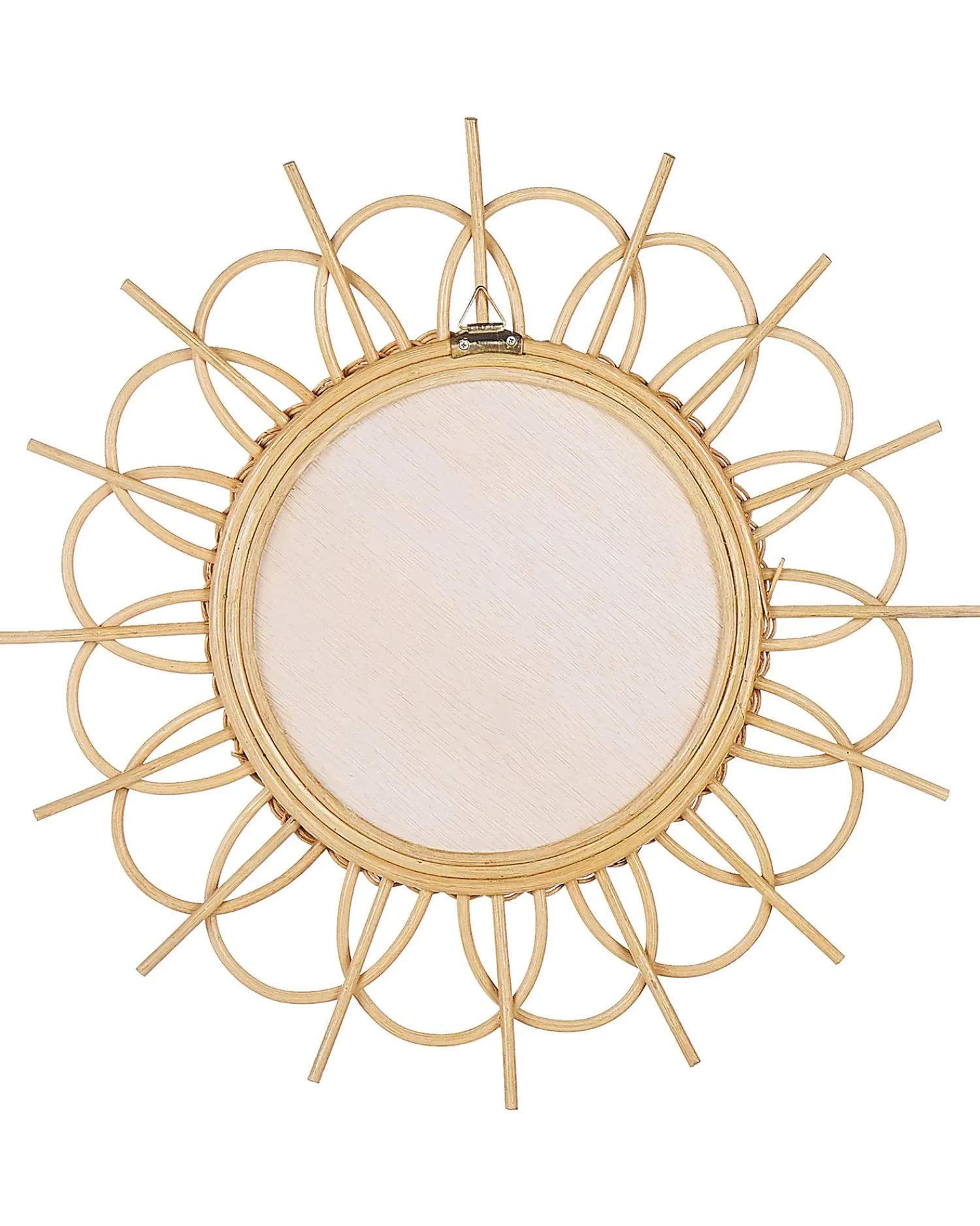 Beliani Specchio TELAKIA 60 cm 60 cm Rattan Naturale Marrone