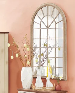 Best Beliani Specchio TREVOL 77 cm 130 cm Metallo Beige