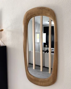 New Beliani Specchio TRIZAY 57 cm 120 cm Legno Marrone