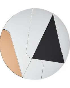 New Beliani Specchio TROUVILLE 80 cm 80 cm Nero/Oro Oro Nero