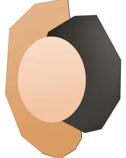 Hot Beliani Specchio TROYON 62 cm 80 cm Oro rosa Nero Oro rosa Rame