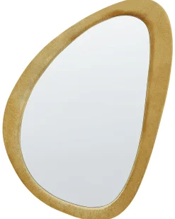 Beliani Specchio VENAS 61 cm 91 cm Velluto Senape Giallo
