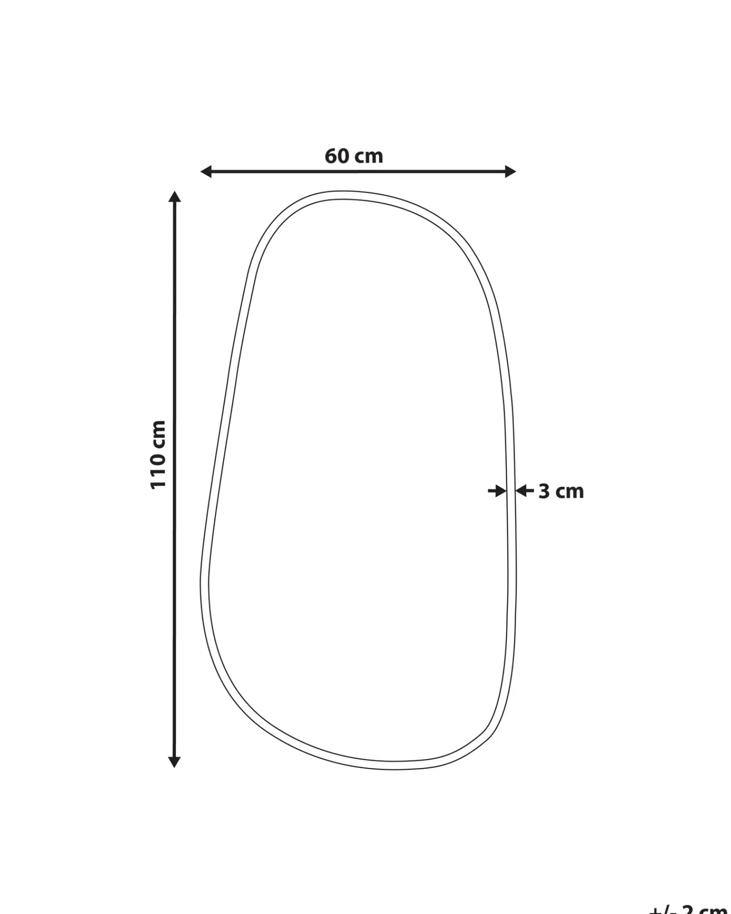 Hot Beliani Specchio VERNAIS 60 cm 110 cm Metallo Oro