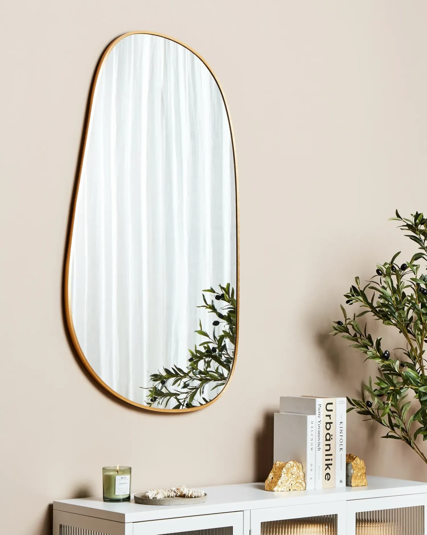 Hot Beliani Specchio VERNAIS 60 cm 110 cm Metallo Oro