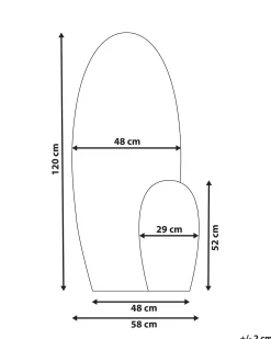 Beliani Specchio VIERZON 58 cm 120 cm Nero