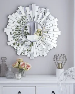 Hot Beliani Specchio VIRE 70 cm 70 cm Argento