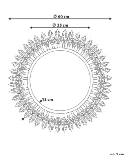Discount Beliani Specchio VOREY 60 cm 60 cm Metallo Oro