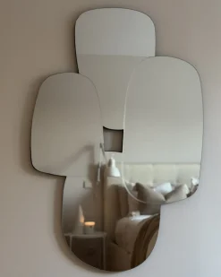 Hot Beliani Specchio VOUZON 80 cm 120 cm Argento Argento Nero