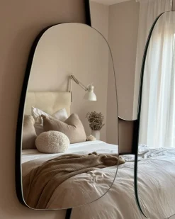 Hot Beliani Specchio VOUZON 80 cm 120 cm Argento Argento Nero