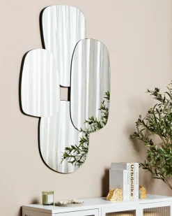 Hot Beliani Specchio VOUZON 80 cm 120 cm Argento Argento Nero