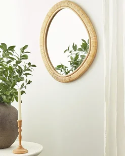 Best Beliani Specchio ZAATARI 50 cm 60 cm Rattan Naturale