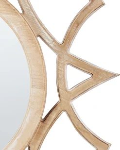 Clearance Beliani Specchio ZAPOPAN 60 cm 60 cm Legno di abete chiaro Bianco Marrone