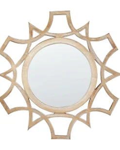 Clearance Beliani Specchio ZAPOPAN 60 cm 60 cm Legno di abete chiaro Bianco Marrone