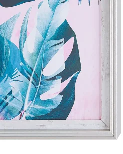 Sale Beliani Stampa da parete Incorniciata AGENA Motivo floreale 30 x 40 cm Blu Rosa Blu Verde