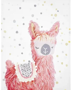 Beliani Stampa su tela AFASSA Motivo animale 60 x 80 cm Rosa Bianco Rosa