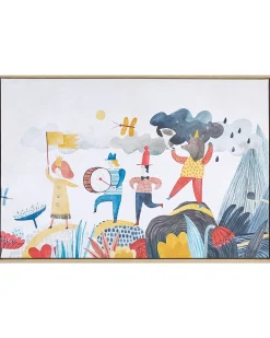 Outlet Beliani Stampa su tela BIBBIENA Motivo per bambini 63 x 99 cm Multicolore Marrone Multicolore