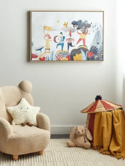Outlet Beliani Stampa su tela BIBBIENA Motivo per bambini 63 x 99 cm Multicolore Marrone Multicolore