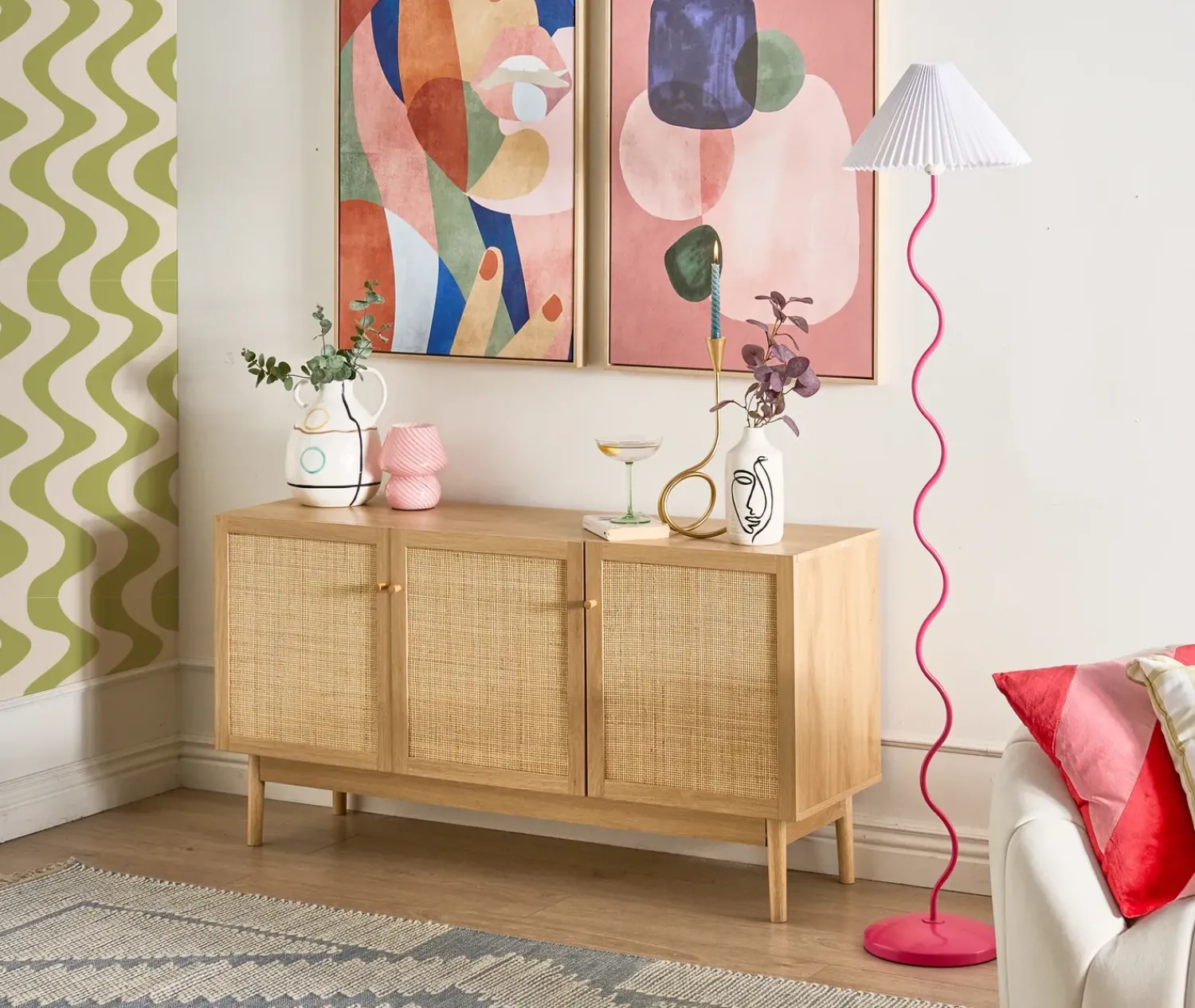 Best Beliani Stampa su tela BITETTO Motivo femminile 63 x 99 cm Multicolore Marrone Multicolore