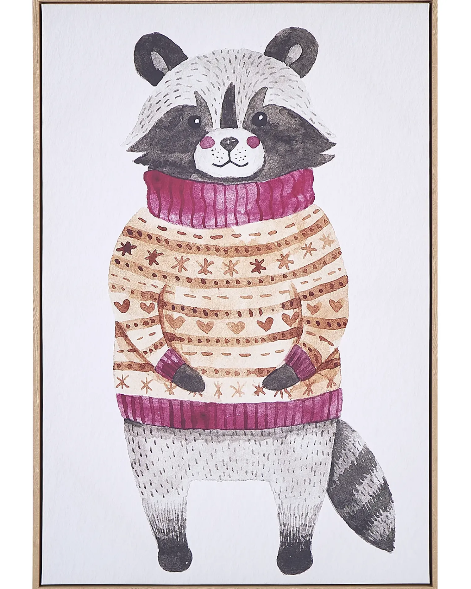 Clearance Beliani Stampa su tela CAMPLI Motivo animale 63 x 99 cm Grigio Beige Marrone Viola Grigio