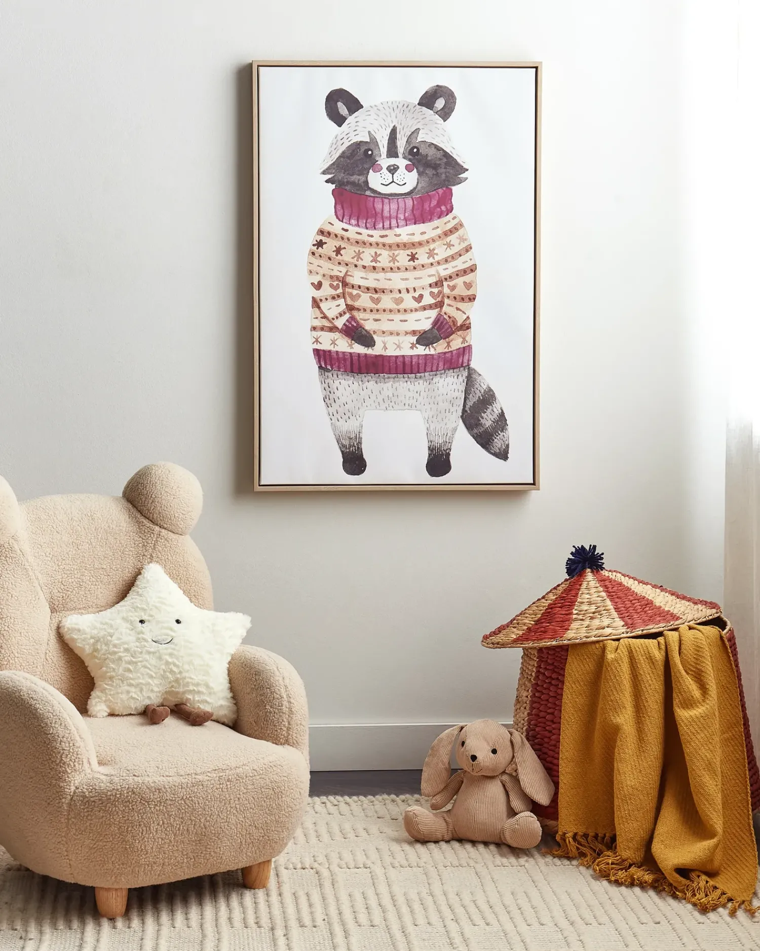 Clearance Beliani Stampa su tela CAMPLI Motivo animale 63 x 99 cm Grigio Beige Marrone Viola Grigio