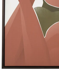 Clearance Beliani Stampa su tela FELTRINA Motivo femminile 63 x 99 cm Bianco Bianco Beige Verde Marrone Nero
