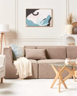 Beliani Stampa su tela FORNEA Motivo astratto 63 x 99 cm Multicolore Beige Bianco Nero Multicolore