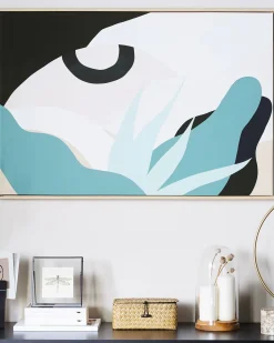 Beliani Stampa su tela FORNEA Motivo astratto 63 x 99 cm Multicolore Beige Bianco Nero Multicolore