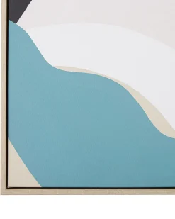 Beliani Stampa su tela FORNEA Motivo astratto 63 x 99 cm Multicolore Beige Bianco Nero Multicolore