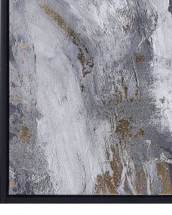 Clearance Beliani Stampa su tela JESI Motivo astratto 83 x 103 cm Grigio Bianco Oro Grigio