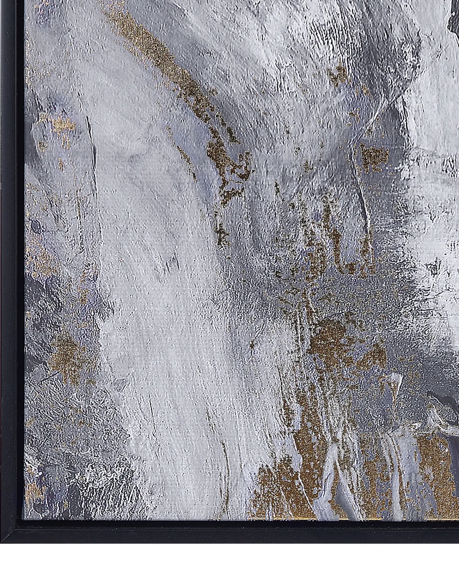 Clearance Beliani Stampa su tela JESI Motivo astratto 83 x 103 cm Grigio Bianco Oro Grigio