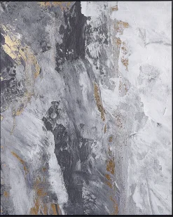 Clearance Beliani Stampa su tela JESI Motivo astratto 83 x 103 cm Grigio Bianco Oro Grigio