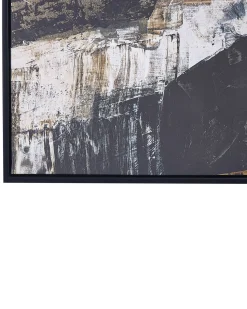 Discount Beliani Stampa su tela STATTE Motivo astratto 63 x 93 cm Nero Bianco Oro Nero