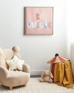 Beliani Stampa su tela TAURISANO Motivo per bambini 63 x 63 cm Rosa