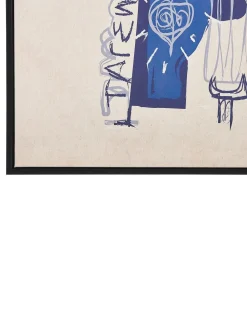 Best Beliani Stampa su tela TREPPIO Motivo astratto 63 x 99 cm Blu Beige Blu
