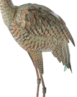 New Beliani Statua da giardino BEYLA Gru Marrone Verde Marrone