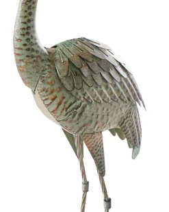 Sale Beliani Statua da giardino BOFFA Gru Marrone Verde Marrone