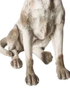 Outlet Beliani Statua da giardino CETONA Cane Beige Bianco Beige