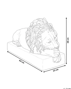 Sale Beliani Statua da giardino LARI Leone Beige Bianco Beige