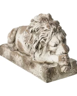 Sale Beliani Statua da giardino LARI Leone Beige Bianco Beige