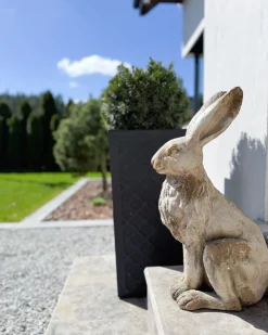 Online Beliani Statua da giardino NEIVE Lepre Beige Bianco Beige
