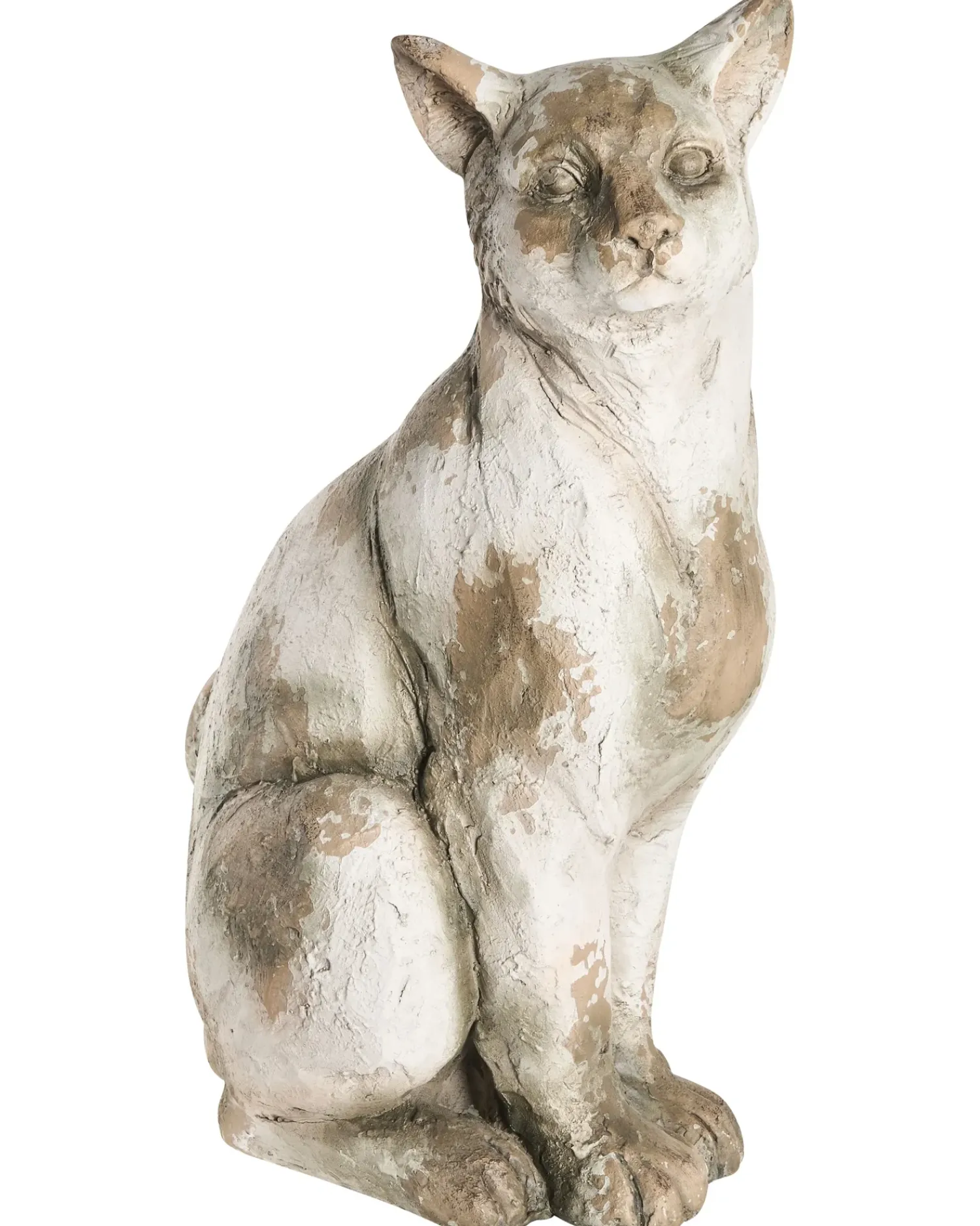 Online Beliani Statua da giardino OFFIDA Gatto Beige Bianco Beige