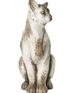 Online Beliani Statua da giardino OFFIDA Gatto Beige Bianco Beige