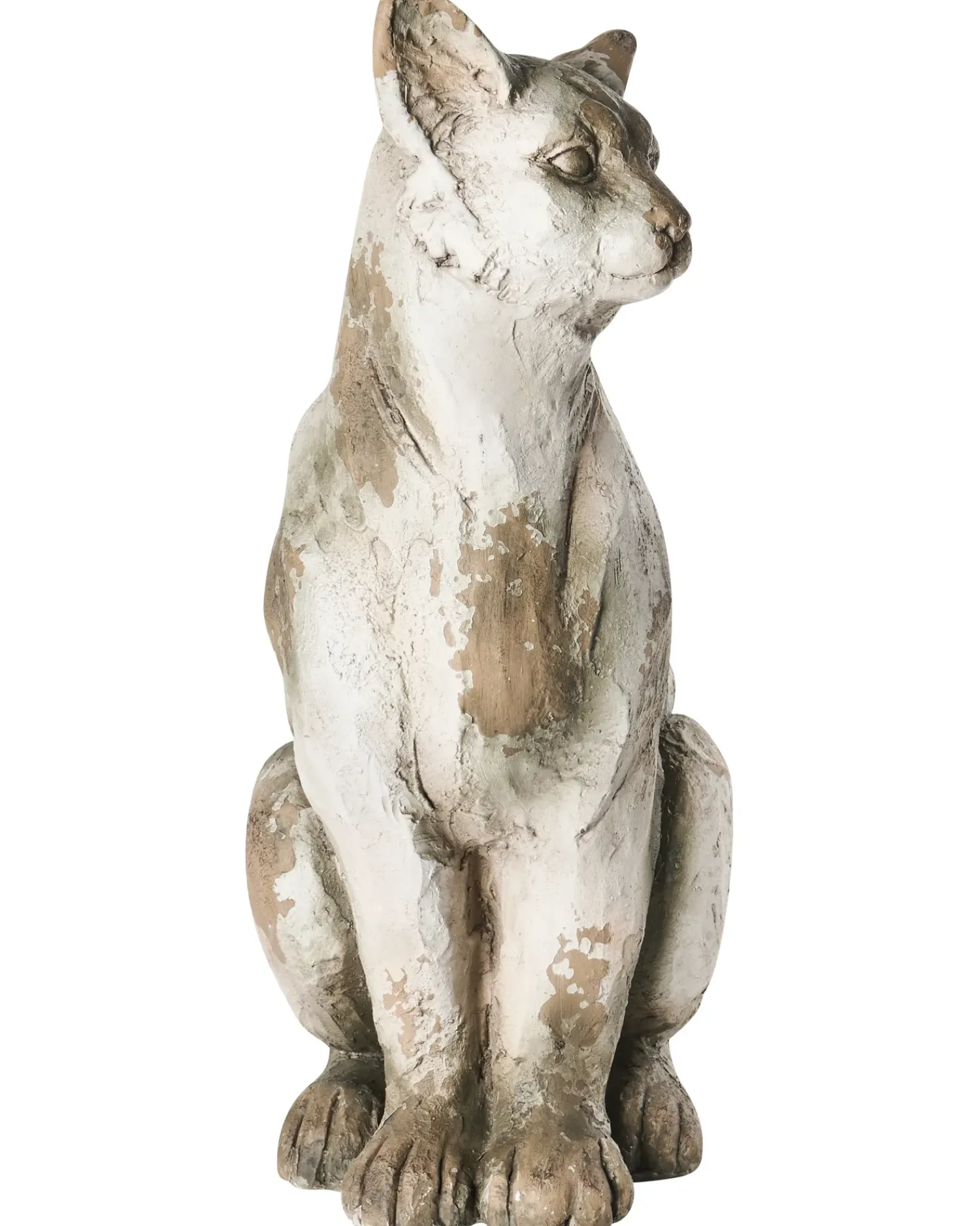 Online Beliani Statua da giardino OFFIDA Gatto Beige Bianco Beige
