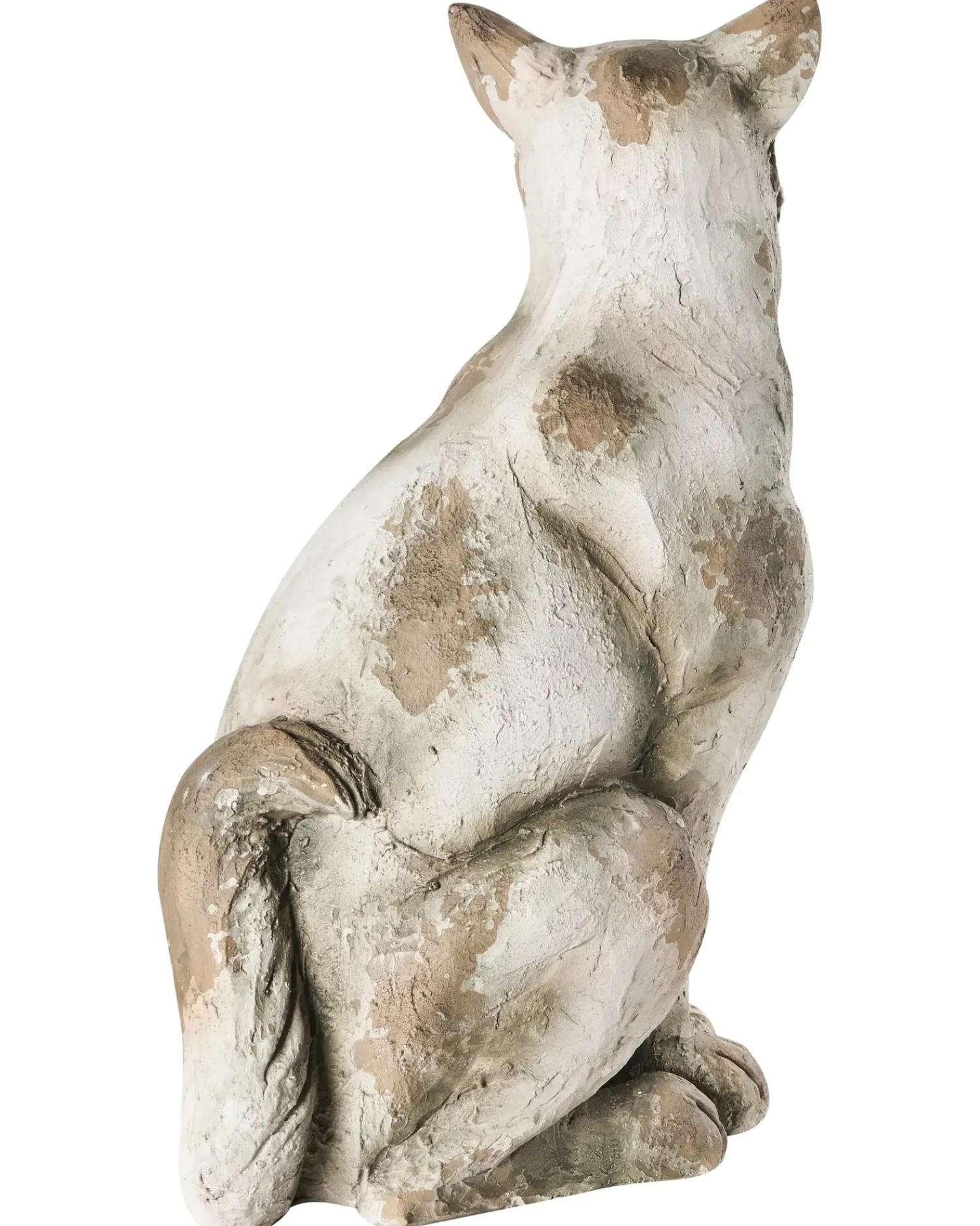 Online Beliani Statua da giardino OFFIDA Gatto Beige Bianco Beige
