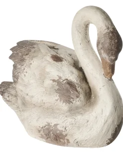 Beliani Statua da giardino PACIANO Cigno Beige Bianco Beige