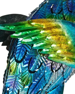 New Beliani Statua da giardino PEACOCK Blu Blu Multicolore