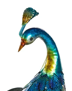 New Beliani Statua da giardino PEACOCK Blu Blu Multicolore